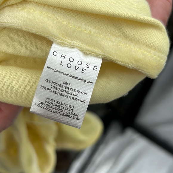 🆕Generation Love New York Lemon Yellow Soft Velour Britt Shorts Choose Love - Picture 7 of 9
